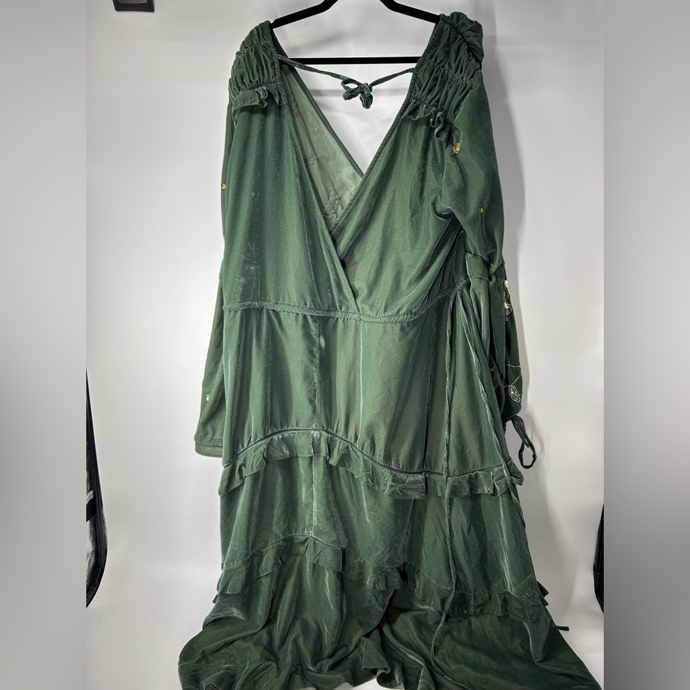 ASOS Curve Deep Green Floral Maxi Dress - Picture 4 of 7